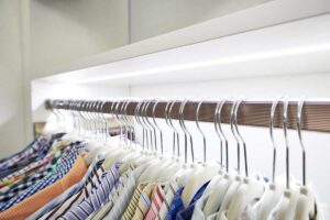 Custom closet feature shirt rack