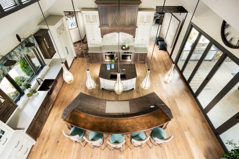 Modern Kitchen design with custom cabinetry from above