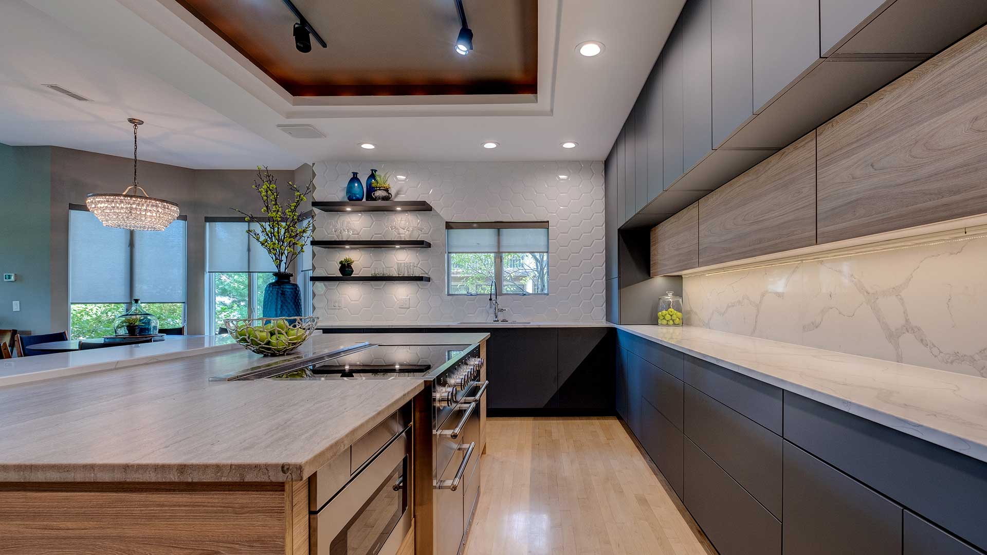 Modern Kitchen design with custom cabinetry walkthrough