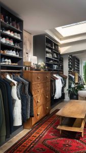 Redesigned closet shelving with natural light