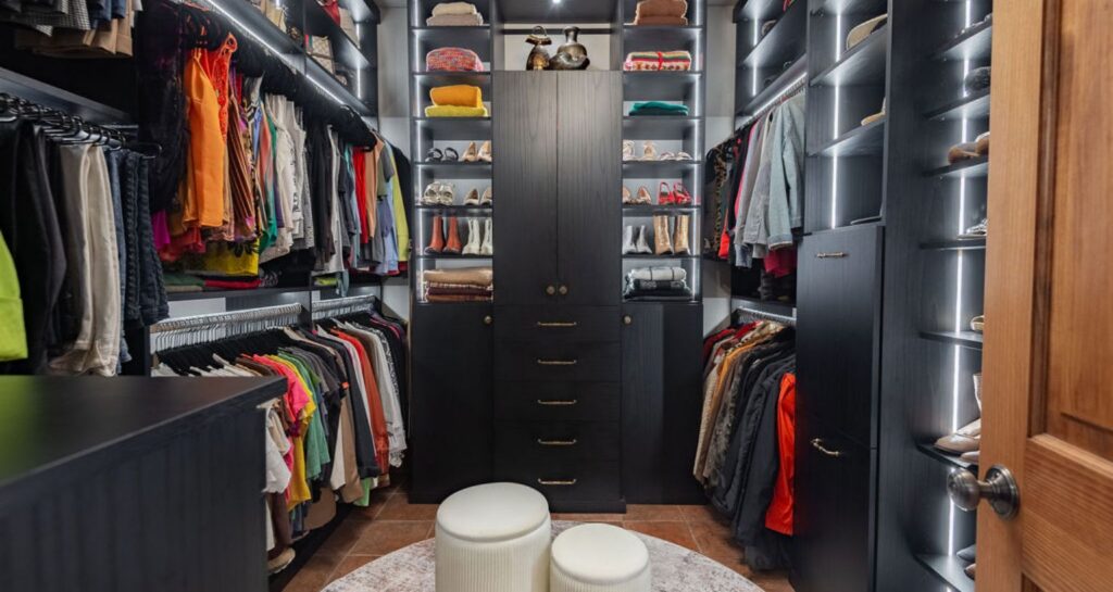 classy closet feature wall