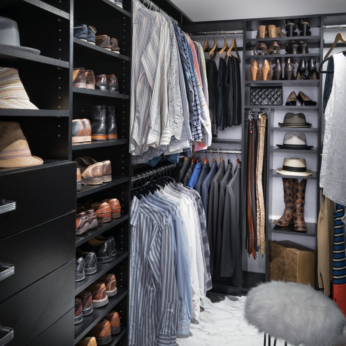 modern primary closet